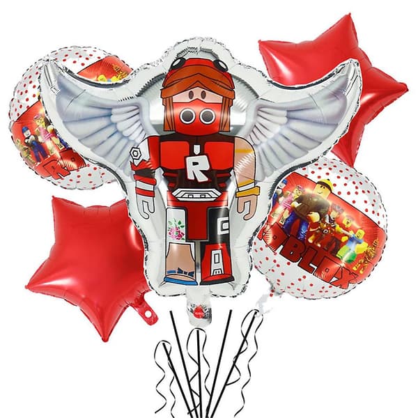 Roblox Tema Robert Stil Bursdagsfest Dekorasjonstilbehør Folieballonger Sett