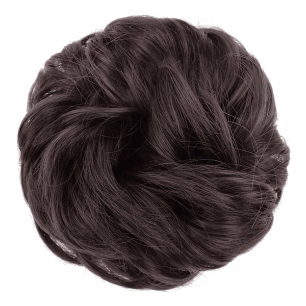1 kpl Messy Bun -hiuslisäke, Scrunchie, Kiharainen Aaltoileva Messy Synteettinen Chignon Naisille Updo Hiusten Asusteet 6#-Dark Brown###