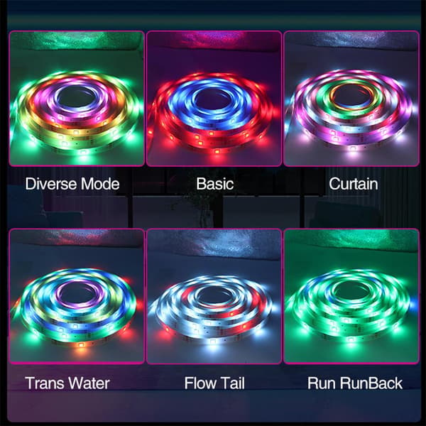 LED TV Baggrundsbelysning med APP Kontrol 5M USB LED Strip Lys Musik(qb)