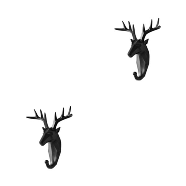 1/2/3/5 Robust og holdbar dyrehoved nøglekrog til enkelt sort (hjort) black (deer) 2 Set