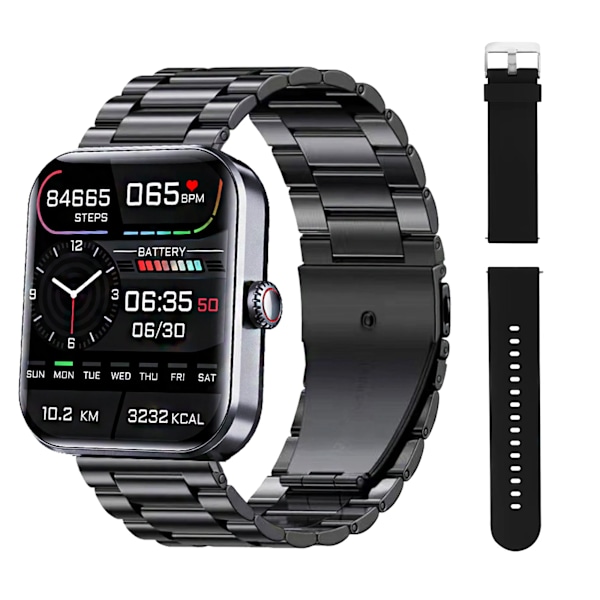 ZZYSMART Smart Watch F57L VIP Blodsocker Socker Män Kvinnor Smartwatch Ny 1,9 Tum Kroppstemperatur 50+ Sporter Black Black