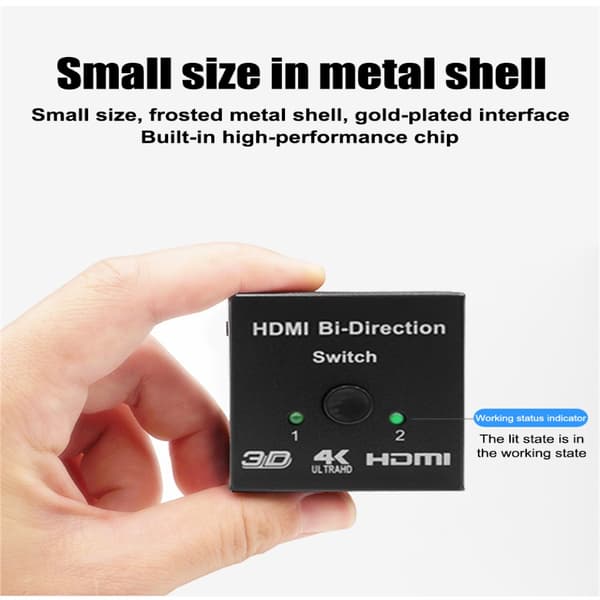 4K HDMI-switch 2 porte - Bidirektionel HDMI-switcher
