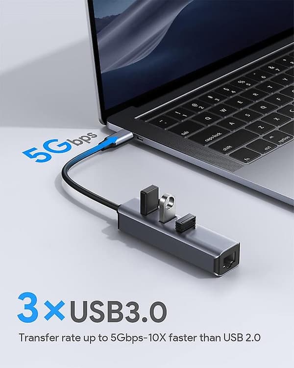 USB C til Ethernet-adapter, rj45 til USB C Thunderbolt 3/type-c Gigabit Ethernet Lan-netværksadapter, kompatibel
