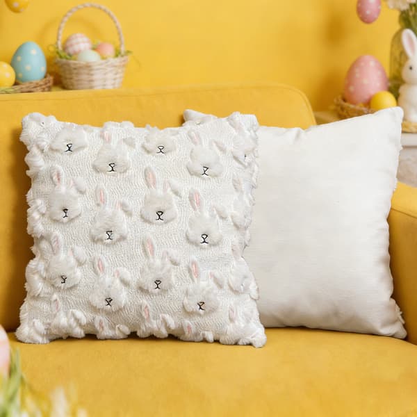 Halloween Broderet Græskar Spøgelse Pudebetræk 45x45cm, Dekorativt Pudebetræk til Sofa og Soveværelse Rabbit 45*45 (excluding pillow insert)
