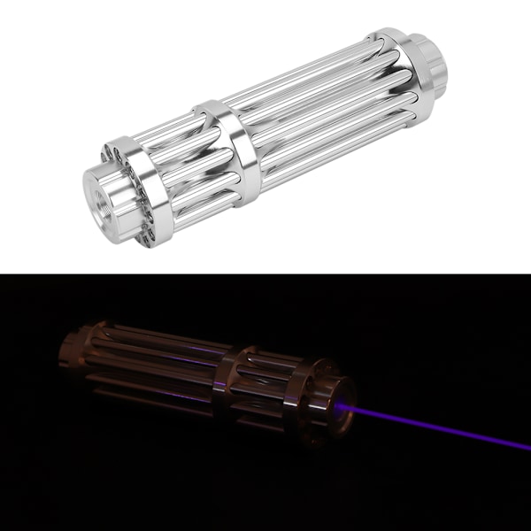 Bärbar laserficklampa med högeffekts LED-ficklampa för camping, nödsituationer utomhus, lila[qb]