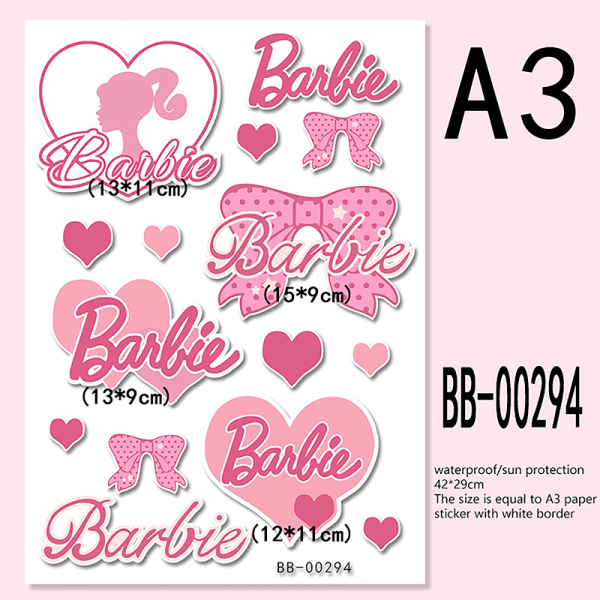 IC Sähkömoottoripyörä DIY Barbie Tarrat Sarjakuva Kannettava L