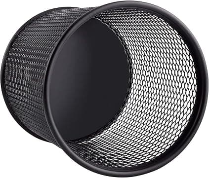 (Sort) 6-pak metal net penneholder til skrivebord