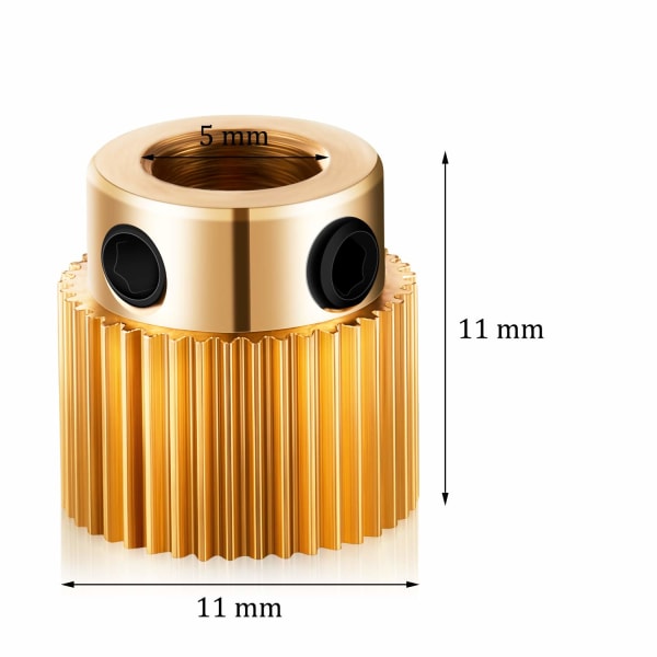 Ekstruderhjul 3D-printerdele 40 tænder gear messing ekstruderhjul kompatibel med CR-10, CR-10S, S4, S5, Ender 3, Ender 3 Pro (10)