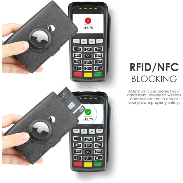 AirTag-lompakko, miesten luottokorttikotelo, RFID-suojaus, nahkainen C