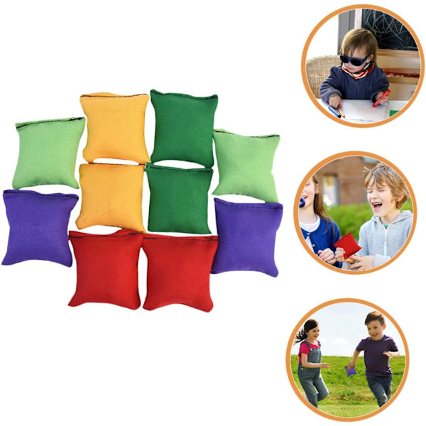 10 st 7*7CM Barnleksaker Sandsäck Barn utomhus lekset Beanb