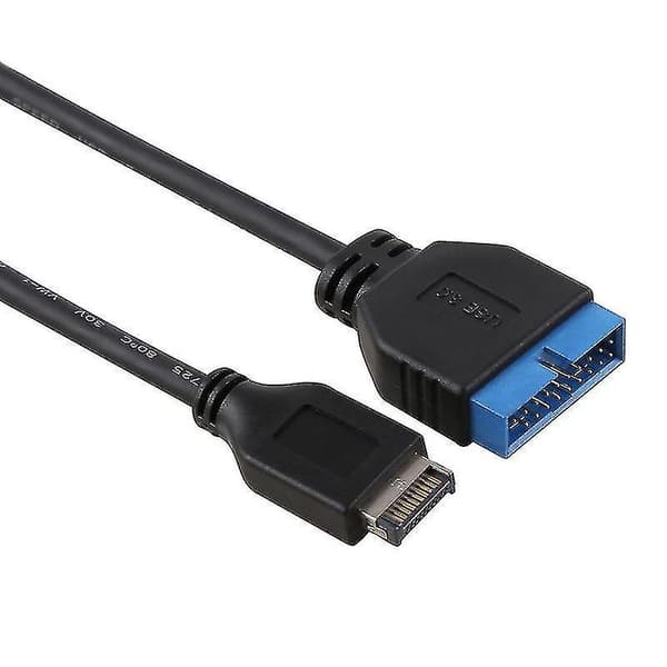 30 cm USB 3.1 Type-E - USB 3.0 -emolevyyn 19-nastainen urosliitin laajennuskaapeli