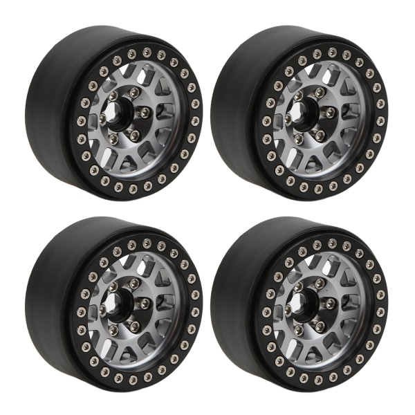 4pcs/set 1.9 Inch Aluminum Alloy Beadlock Wheel Rims for Axial SCX10 90046 RC Crawler Car PartsTitanium