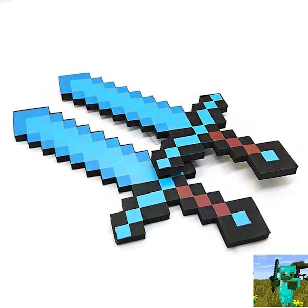 Perfekt minecraft diamantsværd animation rekvisitter sværd legetøjsmodel 1PCS - Perfekt Blue