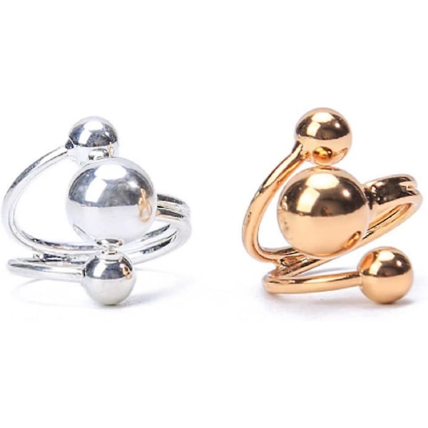 Awmnjtmgpw 925 Sterling Sølv 18k Guld Hip Hop Ring