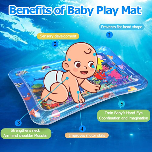 Tummy Time Vannmatte - Babyleker for 0-6 måneder