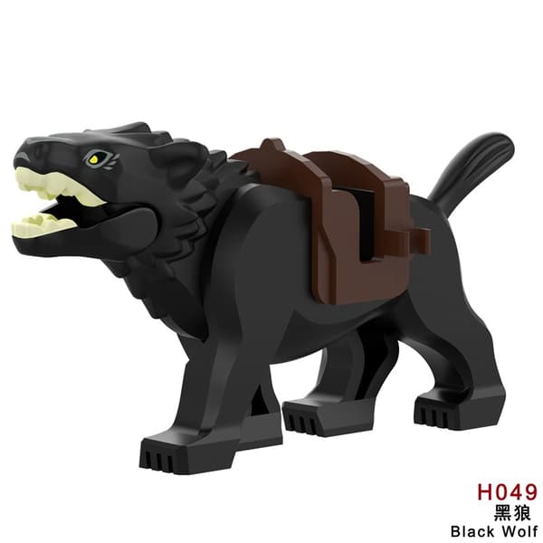 Fantasy Ulv Rytter Klods Figur Sæt – Karakter & Mount Byggesæt*L083 (Grå Ulv)* L083 (Grey Wolf)