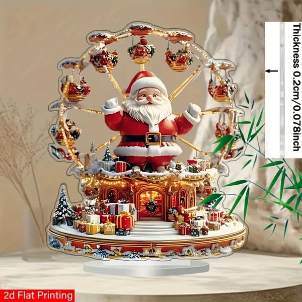Bøhmisk julemand borddekoration 5.9x5.1 tommer julepynt til hjemmet juletræ bord midtpunkt vinterfestgave 1pcs