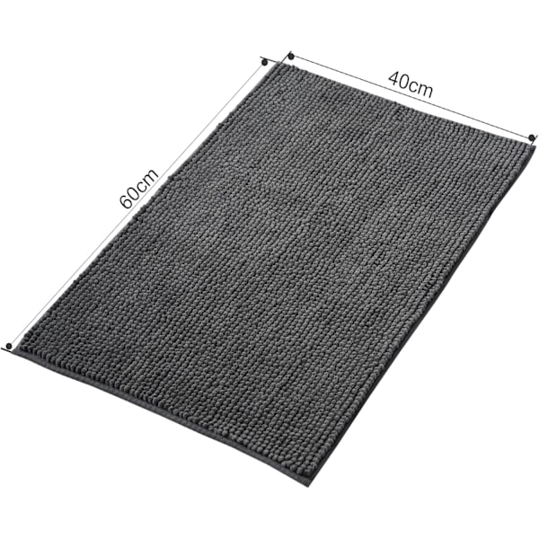 Halkfri Chenille Badrumsmatta | Superabsorberande & Maskintvättbar | för Badrum, Dusch, Badkar eller som Toalettmatta