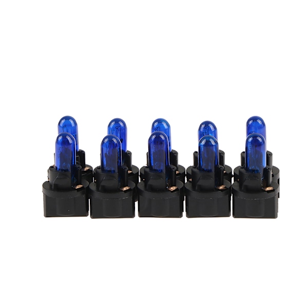 10 stk. T5 T6.5 LED pære W1.2W Bil interiør belysning instrumentbræt Lilla Blue