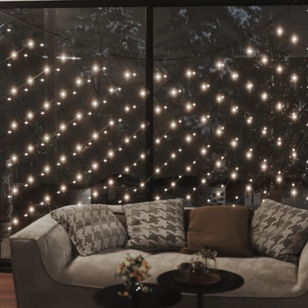 Lysnet varm hvid 4x4 m 544 LED indendørs/udendørs