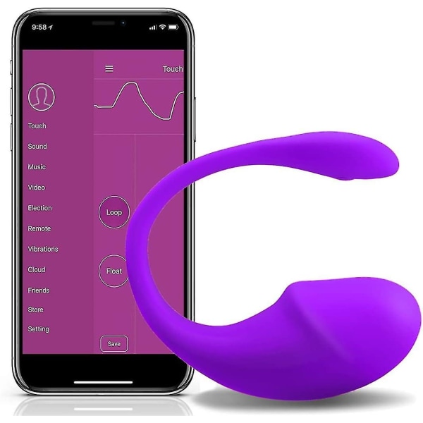 Smart Bäckenbottenmuskeltränare i silikon för kvinnor Vattentät blåskontrolltränare med app-fjärrkontroll Uppladdningsbar (rosaröd) Purple