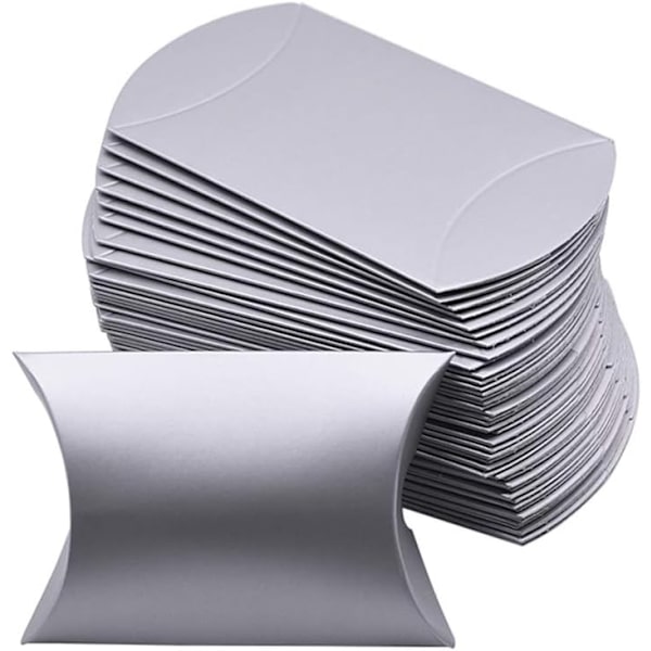 100 stk Bryllup Kreativ Puteboks Godteri Gaveboks Egnet for Bryllup Bursdag og Jul (Sølv) - Perfekt