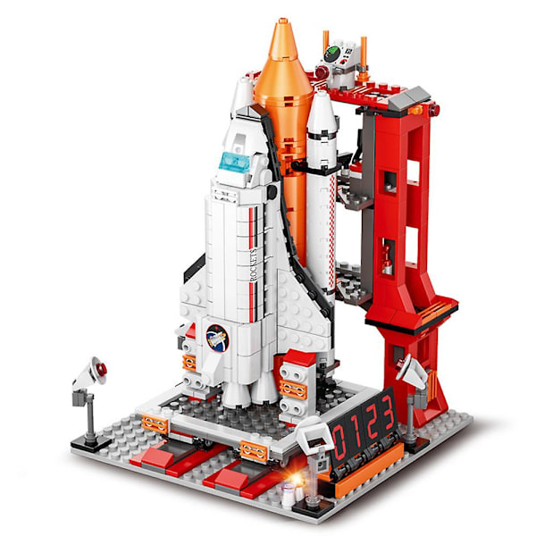 Rymdfärja Leksaksbyggset med Astronaut Minifigurer och Kontrolltorn Byggset