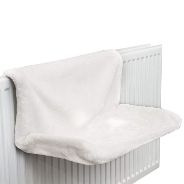Hängande kattbädd Järnram för katt-45*30*24,5cm, vit, lamull, 1:a