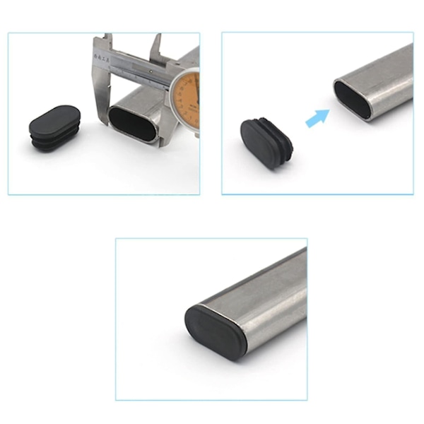 100 st 15x30mm Plaständstycken för Möbelben Ovala Ändstycken för Plaststolsben Pluggar för Ovala Rör_fi[qb]