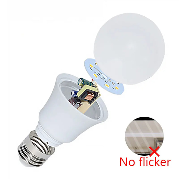 10 stk LED-lys E27 AC220V 240V Pære Reell Effekt 20W 18W 15W 12W 9W 5W 3W Lampada Stue Hjem LED Bombilla 9W 9W E27 220V