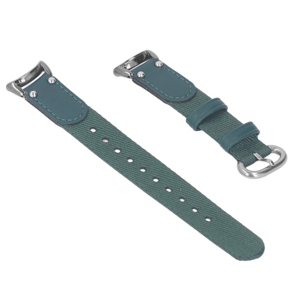 Mjukt tyg PU-läder Sportklockarmband Andningsbart Ersättningsband Passar för Mi Band 8 NFC Olivgrön