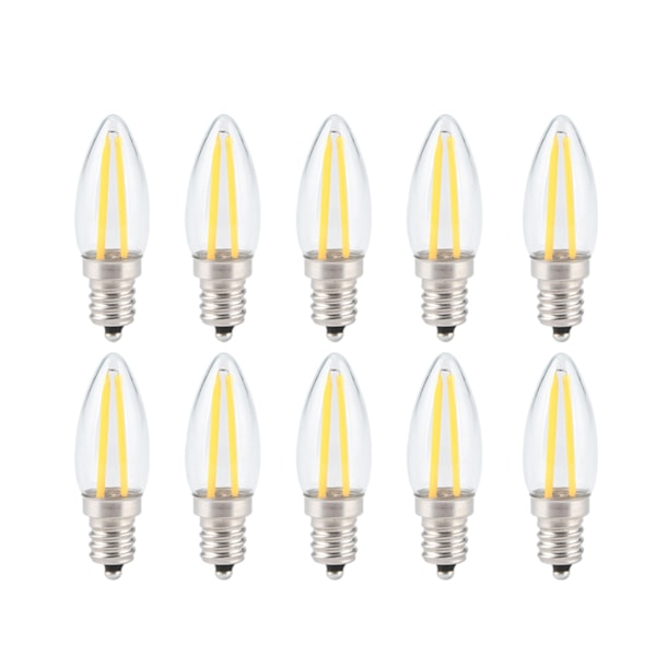 10 kpl E12 Pitkät Filamentti Pienet LED-Lamput Himmennettävä Lamppu 1,5W AC110V Kotivalaistukseen 0.1