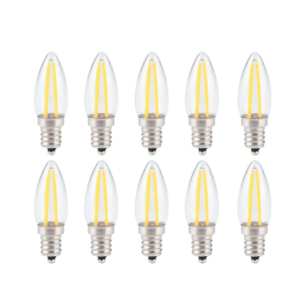 10 st E12 Långa Glödtråds LED-lampor Dimbara 1,5W AC110V för Hembelysning 0.1