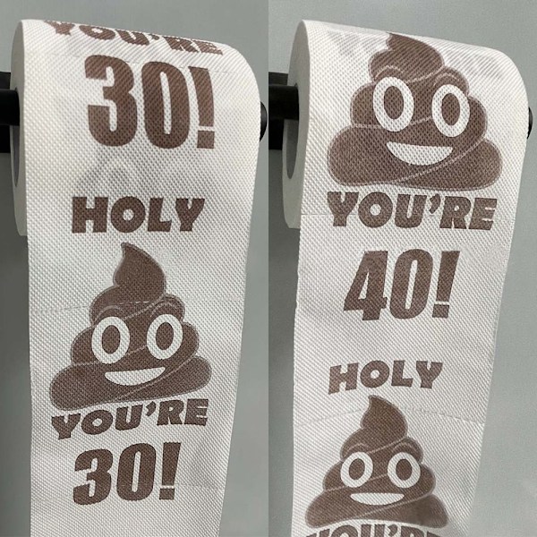 1 rulle rolig toalettpapper roliga födelsedagsrullar 60 - spoterbjudande