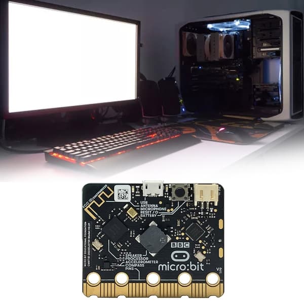 Opgraderet BBC Micro bit V2.2 med kapacitiv berøringssensor og BLE5.0 til børn - LED-indikatorhøjttalermikrofon - Programmerbar
