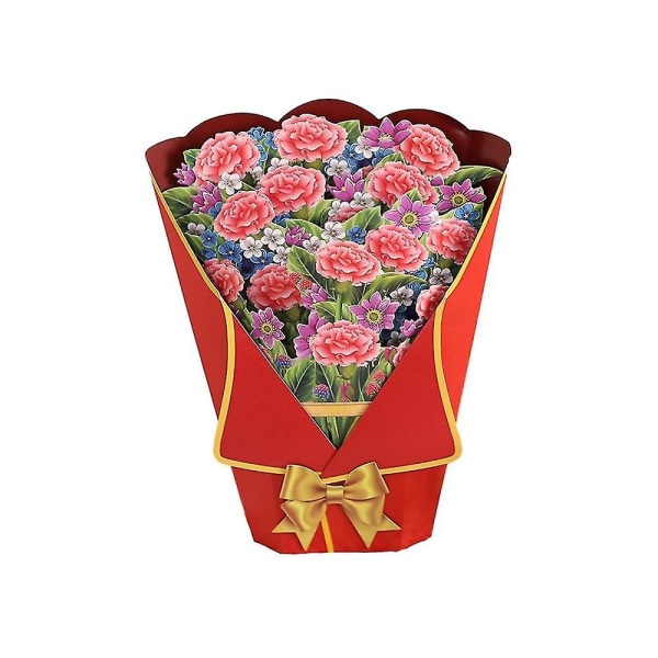 Blomsterbuket pop-up-kort til mors dag 3d blomsterbuket kort lykønskningskort D