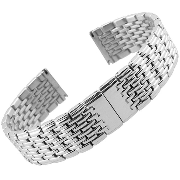 13/18/20/22mm Men's Band for Ladies, Metal Stainless Steel Silver