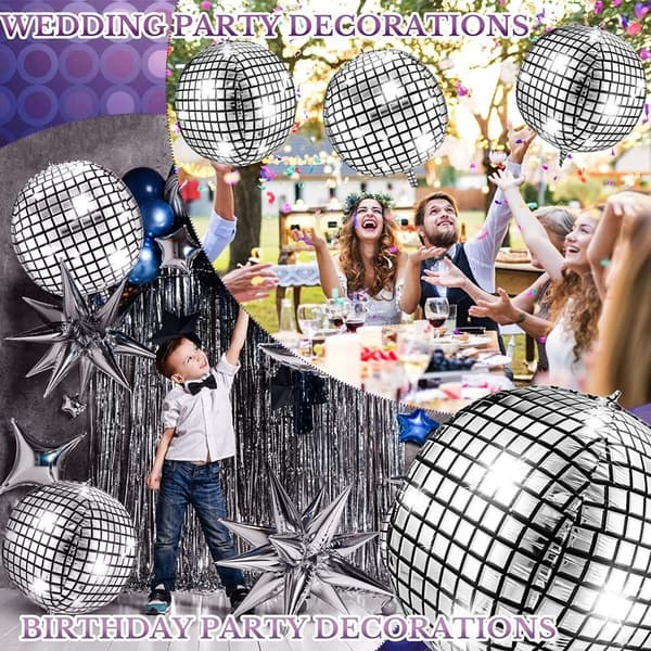 Disco alla ballonger för 70-tals tema Disco Party SILVER SILVER Silver Silver
