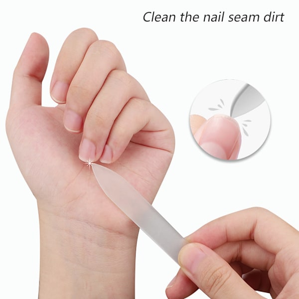 3D glas neglfil, dobbeltsidet ætset kornflade, finger pedicure neglfiler manicure neglepleje kat neglfil White Cat