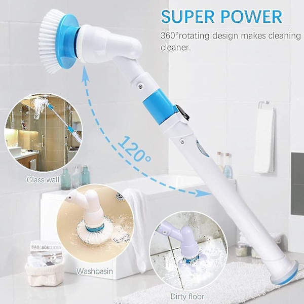 Elektrisk Spin Scrubber Turbo Scrub Rengøringsbørste Ledningsfri Genopladelig Rengøring Jjgi