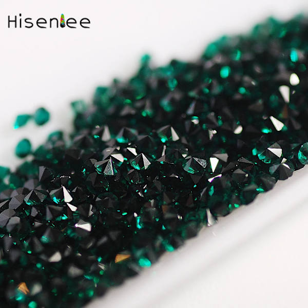 Nail Art Pointback Mørkegrønne Glas Rhinestones 1.1MM Mikro Diamant Manicure Diy Craft Mini Rhinestone 1440stk