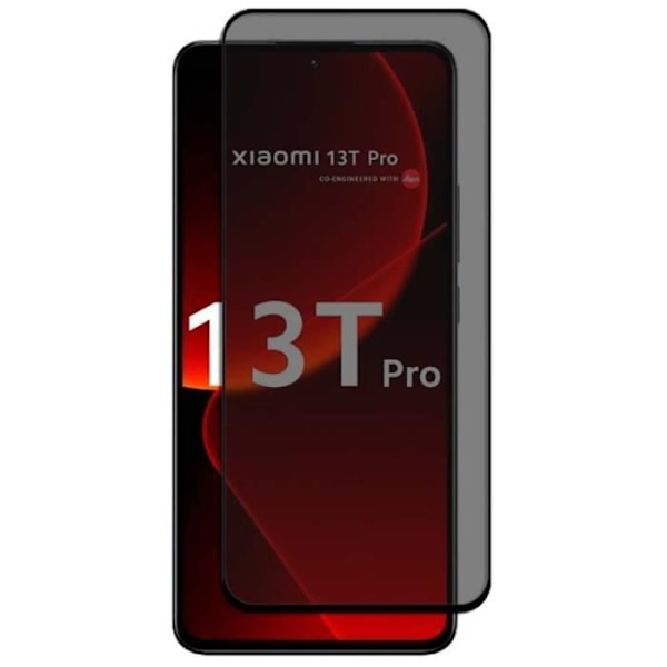 Karkaistu lasi Xiaomi 13T / 13T Pro - Musta kalvo Anti Spy Privacy Glass -näytönsuoja