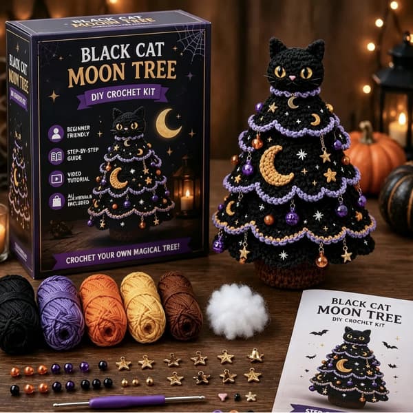 Halloween Træ DIY Hæklesæt, Håndlavet Spooky Pynt med 5 Designs Ghost