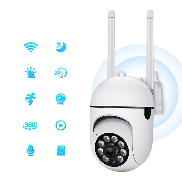 Galaxy Innendørs og utendørs sikkerhetskamera, 2.4G trådløst CCTV WiFi-kamera med infrarød nattsyn