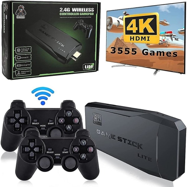 Mini Arcade Rocker 4k TV -pelikonsoli 32gb/64gb 3000+/10000+ peliä Fc/mame-perheelle Videopelikonsoli Tukee 2 pelaajaa 64G-kortti 10000 peliä