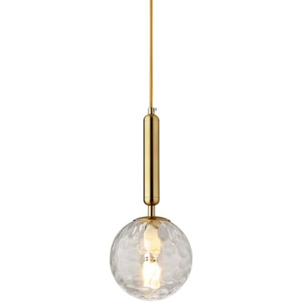 Nordisk modern minimalistisk glaskula taklampa enkel huvudhängd vindkrona sovrum (transparent vattenkrusning)