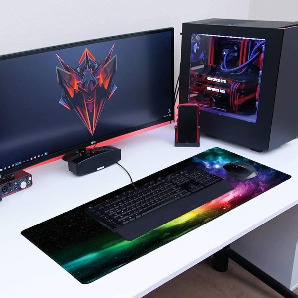 Gaming musematte, XXL Stor musematte 900x400mm, Datamaskin tastatur - Perfekt