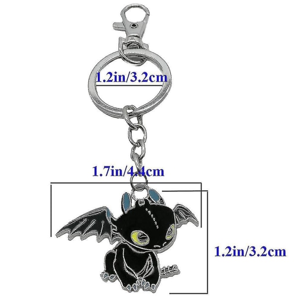 pcs Pair of metal key ring Dragon shape Toothless key ring Toothless Bagnger Gift Lover Child