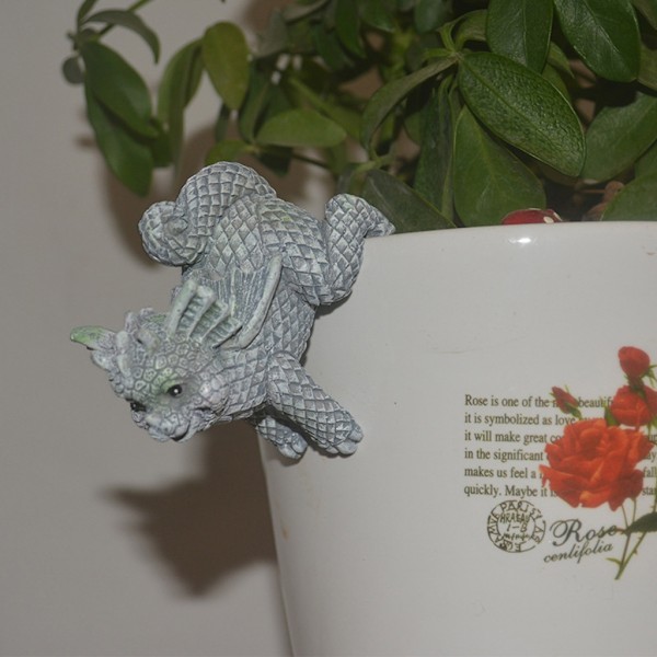 Drakblomma Krukkramare Figurer Ornament Trädgårdskruka Krukhängare Harts Vas Kramare Staty Hemmakontorsdekoration[qb] 0.08 D