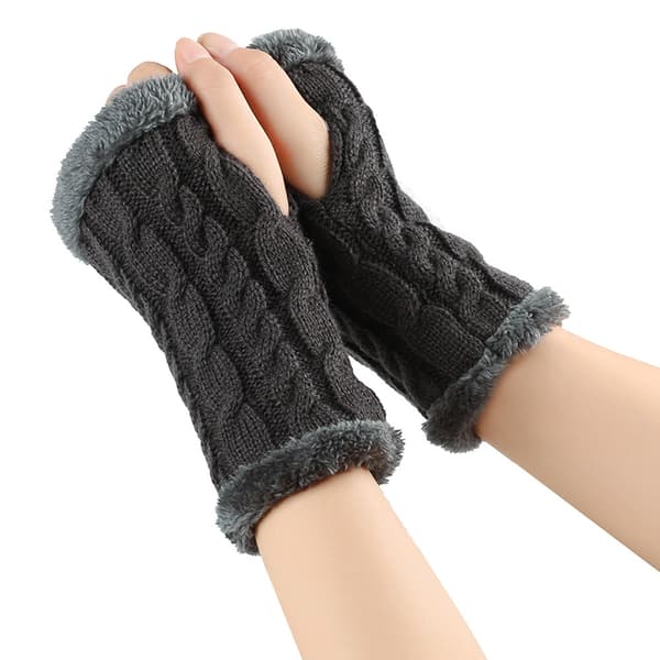 Elastiske strikkede vinterhansker | Tykke varme elastiske garnhansker *Mørkegrå 3#* Dark Gray 3#